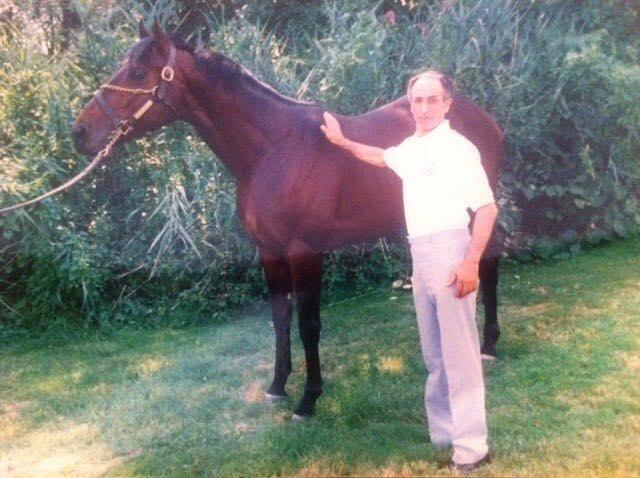 Raffaele Faugno's dad with his Christmas horse, Ditch Plains. (Courtesy of Raffaele Faugno)